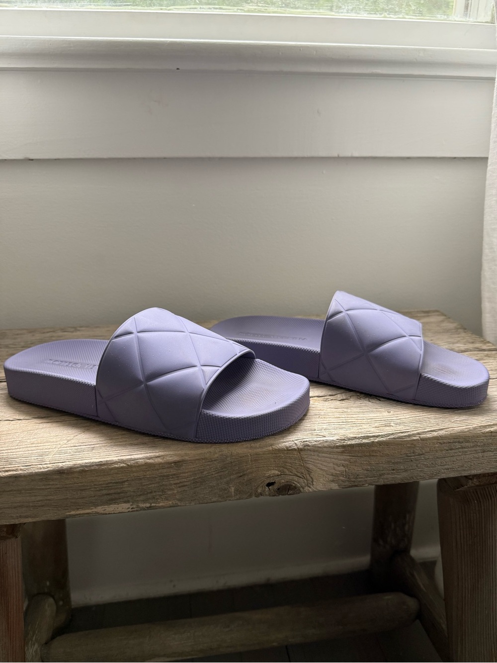 Bottega Veneta Quilted Pool Slide Sandals - Lavender Purple - Picture 5 of 7